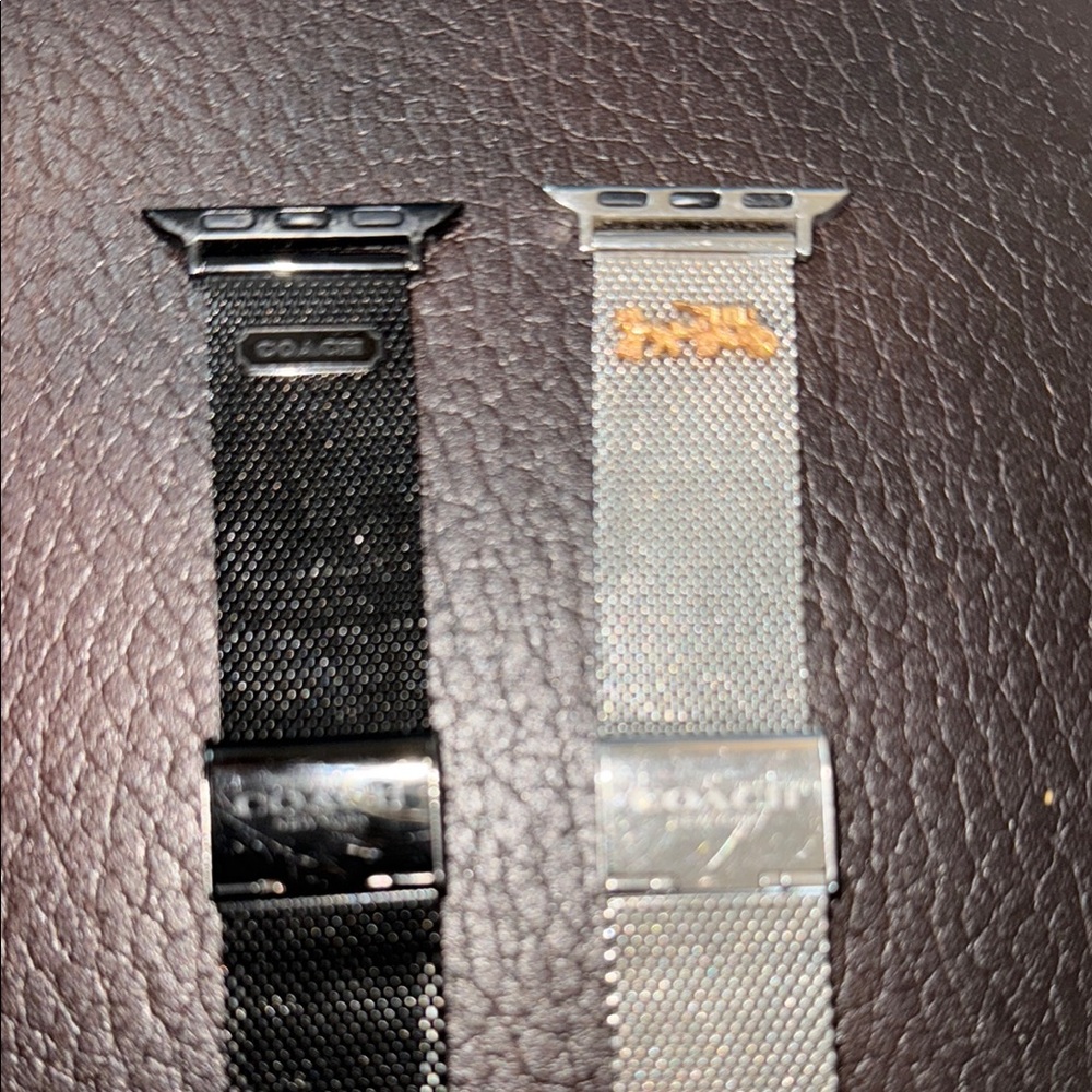 Used Coach Black and Silver Stainless Steel Watch Bands for Apple Watch 41mm - Picture 3 of 4